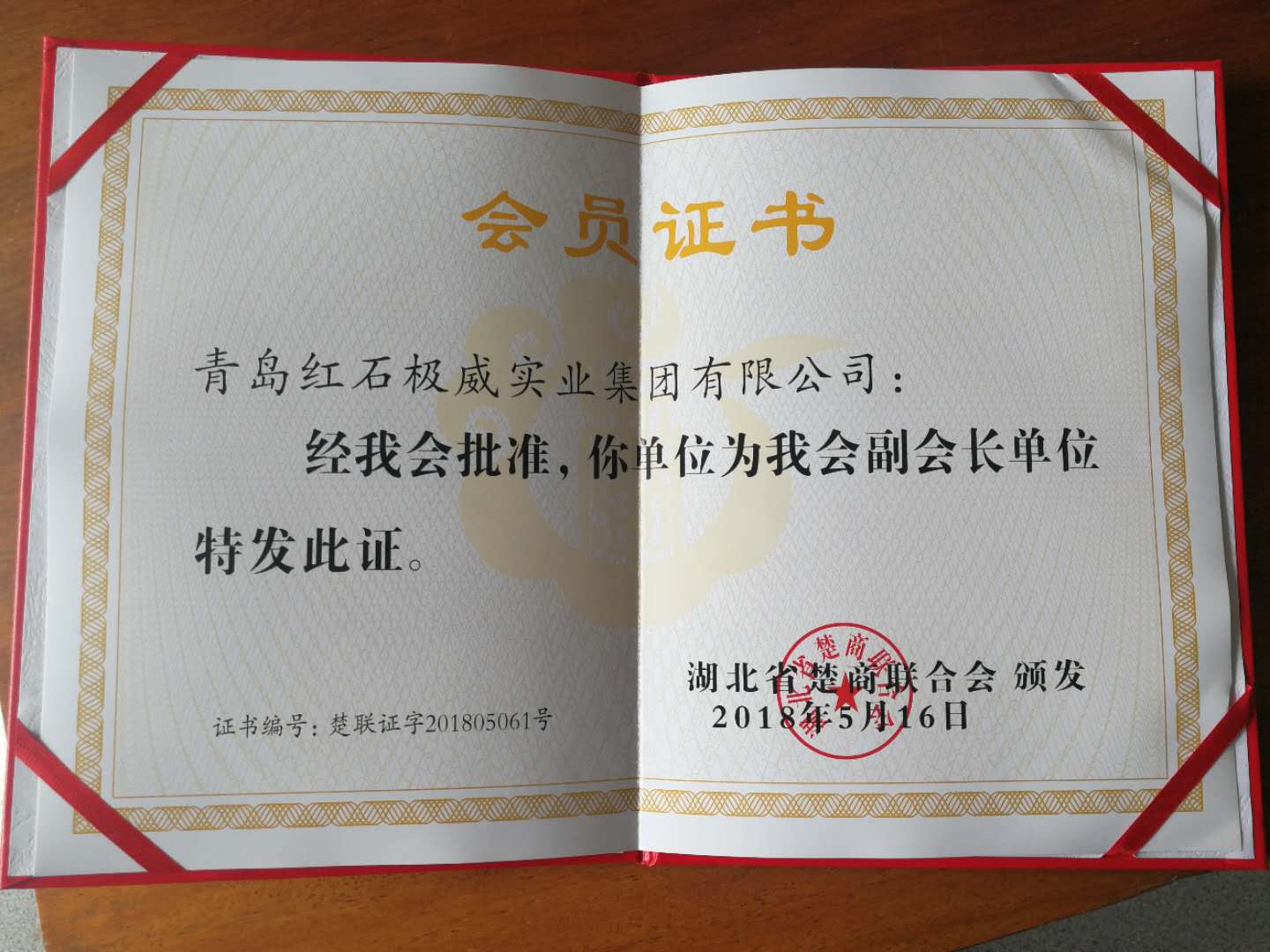 王传高会长企业为全国楚商商会副会长单位