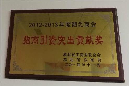 2012-2013年度“招商引资突出贡献奖”